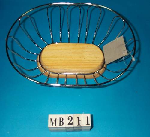 MB211 Ellipse Fruit Basket W/Wood Bottom