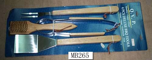 MB265 4Pc Wood Handle Bbq Tools