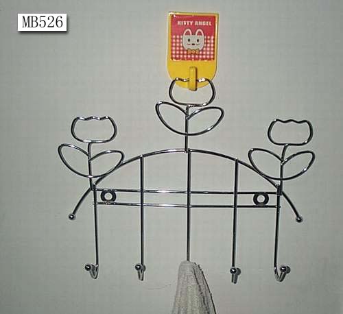 Chrome Plate Rack W.5Hooks Tag Card
