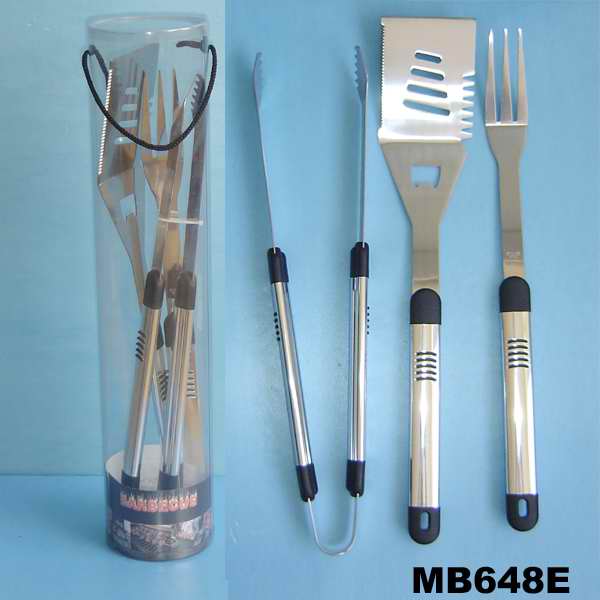 MB648E 3Pcs Bbq Tools W/ Aluminium Handle