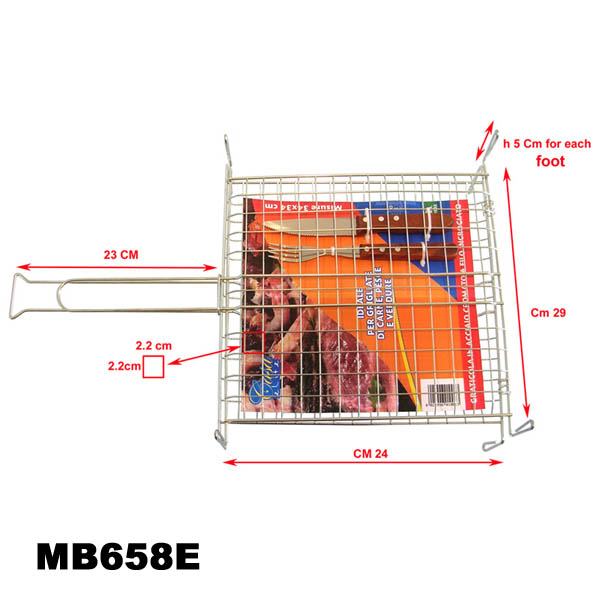 MB658E Bbq Grill 47.5 X 29Cm Zinc Chrome