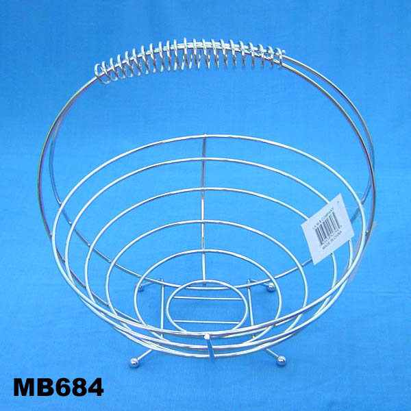 MB684 Chrome Fruit Basket W.Handle Tag Card