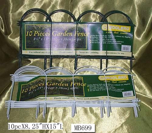 MB699 10Pcs 8.25"Hx15"L Garden Fense