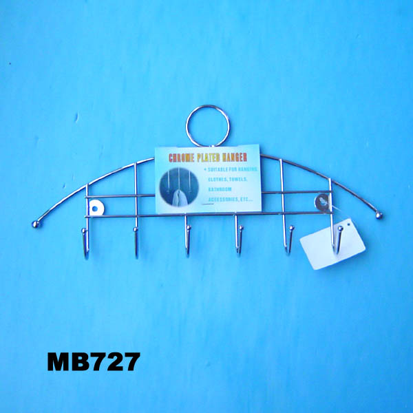 Chrome Rack W.6Pcs Hooks
