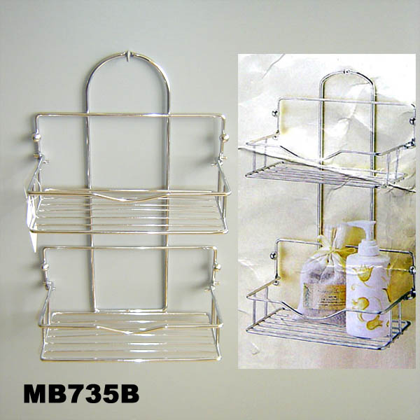 Chrome Shower Caddy With 2 Folding Shelf