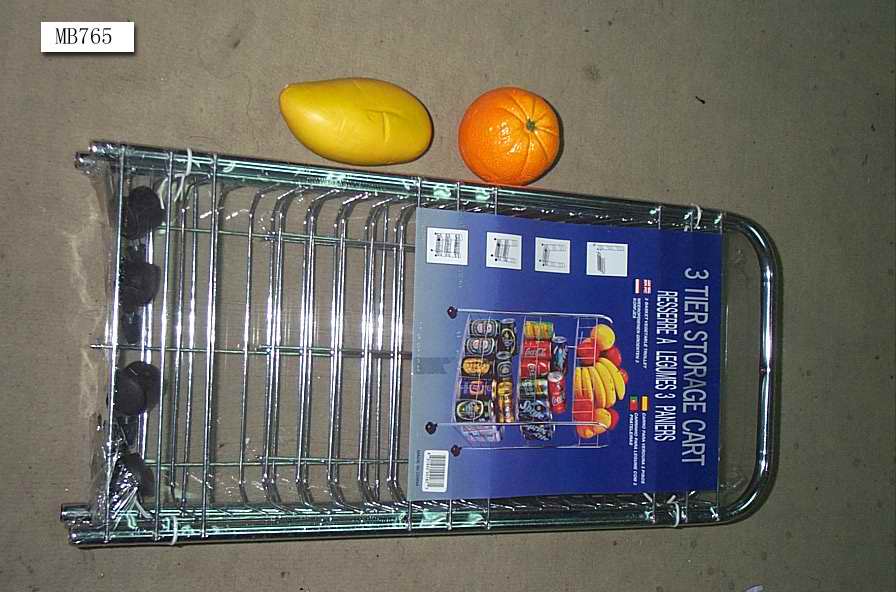 MB765 3 Tier Chrome Storage Cart