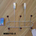 3Pcs Hook Hanger W/Wooden Bead Cooper Clr