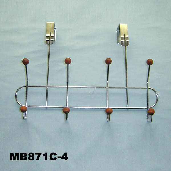 4Pcs Hook Hanger W/Wooden Bead Cooper Clr