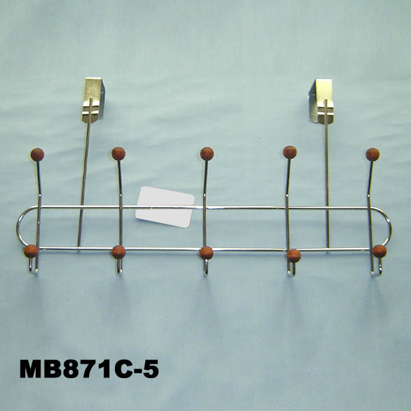 5Pcs Hook Hanger W/Wooden Bead Cooper Clr