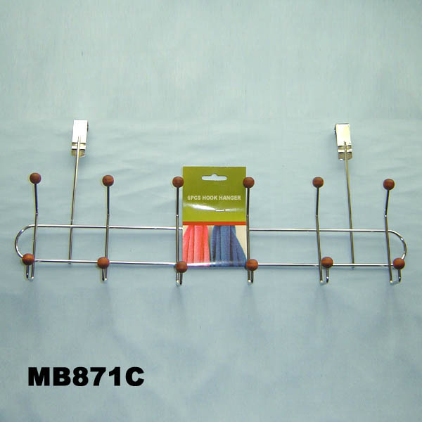 6Pcs Hook Hanger W/Wooden Bead