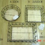 Round Basketw/Whtie Wicker (Black+Whtie Clr)