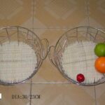 Wire Fruit Basket W/Wicker Bottom
