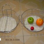 Wire Fruit Basket W/Wicker Bottom