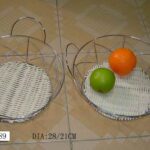Wire Fruit Basket W/Wicker Bottom