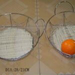 Wire Fruit Basket W/Wicker Bottom