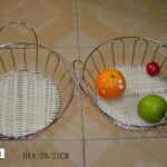 Wire Fruit Basket W/Wicker Bottom