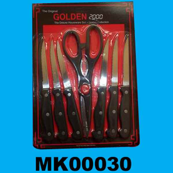MK00030 6Pcs Steak Knife W/ 9110 Scissor