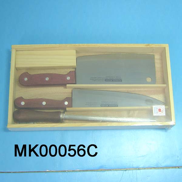 MK00056C 3Pcs Knife Set In Wooden Box