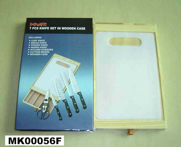 MK00056F 7Pcs Knife Set In Wooden Box