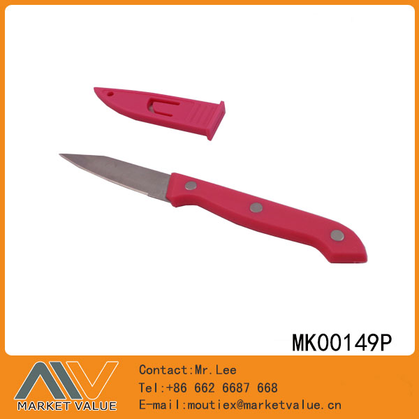 MK00149P 3" Plastic Handle Fruit Knife With Blade Cover