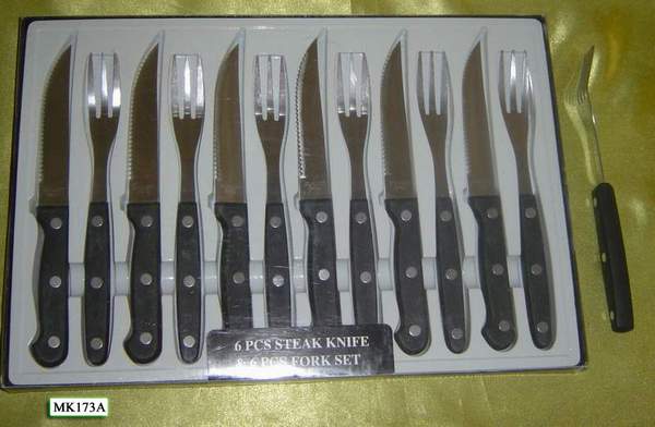 MK00173A 12Pcs Knife & Fork (Pp Half Handle)Set In Pvc Box