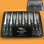 12Pc Steak Knife Set Black