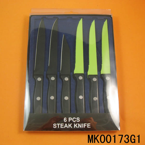 MK00173G1 6Pcs Non Stick Steak Knife With Pvc Box