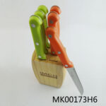 6Pcs Steak Knife With Wooden Base In Color Box