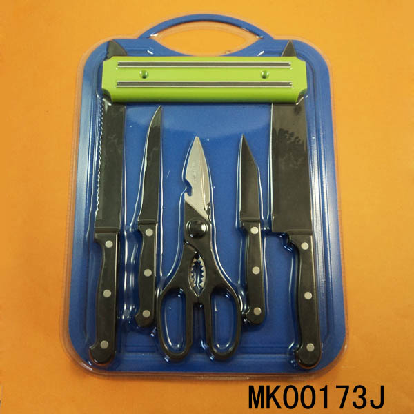 MK00173J 4Pcs Knife &Scissors & Magnetic Knife Holder & Plastic Board