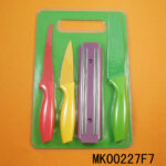 3 Pcs Knives Teflon Painting & Plastic Board & Magnetic Knife Holder