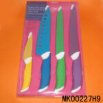 4Pcs Knife Set In Pvc Box+Card Teflon Cover