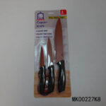 3Pcs Pp Handle Knife Set Copper Coating In Window Box