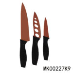 3Pcs Pp Handle Knife Set Copper Coating