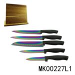 Sets Of 5Pcs Stainless Steel Knife+Wooden Block