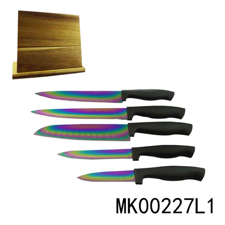 Sets Of 5Pcs Stainless Steel Knife+Wooden Block
