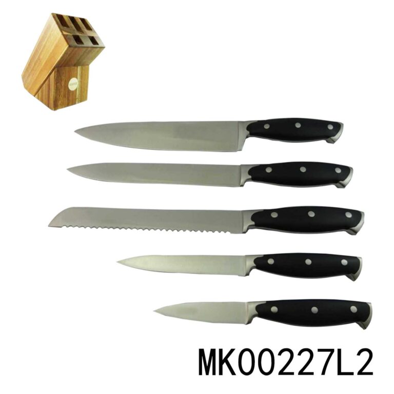 Sets Of 5Pcs Stainless Steel Knife+Wooden Block
