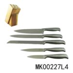 Sets Of 5Pcs Stainless Steel Knife+Wooden Block