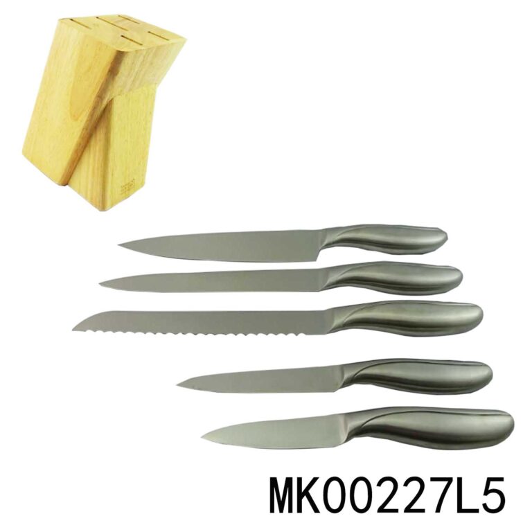 Sets Of 5Pcs Stainless Steel Knife+Wooden Block