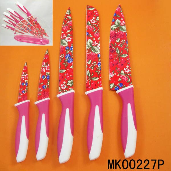 MK00227P 4Pcs Painting Kitchen Knife In Windox Box