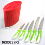Set Of 5 Kitchen Knife With Plastic Stand In Colour Box