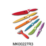 6Pcs Non-Stick Coating Kitchen Knife & Jumbo Ceramic Peeler In Gifi Box
