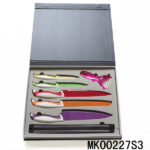7Pcs Painting Kitchen Knife & Ceramic Peeler & Magnetic Knife Holder In Colour Box