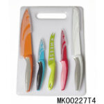 5Pcs Kitchen Knife Set Non Stick Coating With Plastic Board D/B