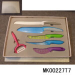 5Pcs Kitchen Knife & Ceramic Peeler Non Stick Coating In Gifi Box