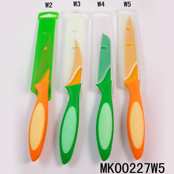 5"Plastic Handle Non Stick Coating Utility  Knife With Pvc Cover