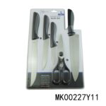 5Pcs Kitchen Knife Set With Pp+Tpr Handle