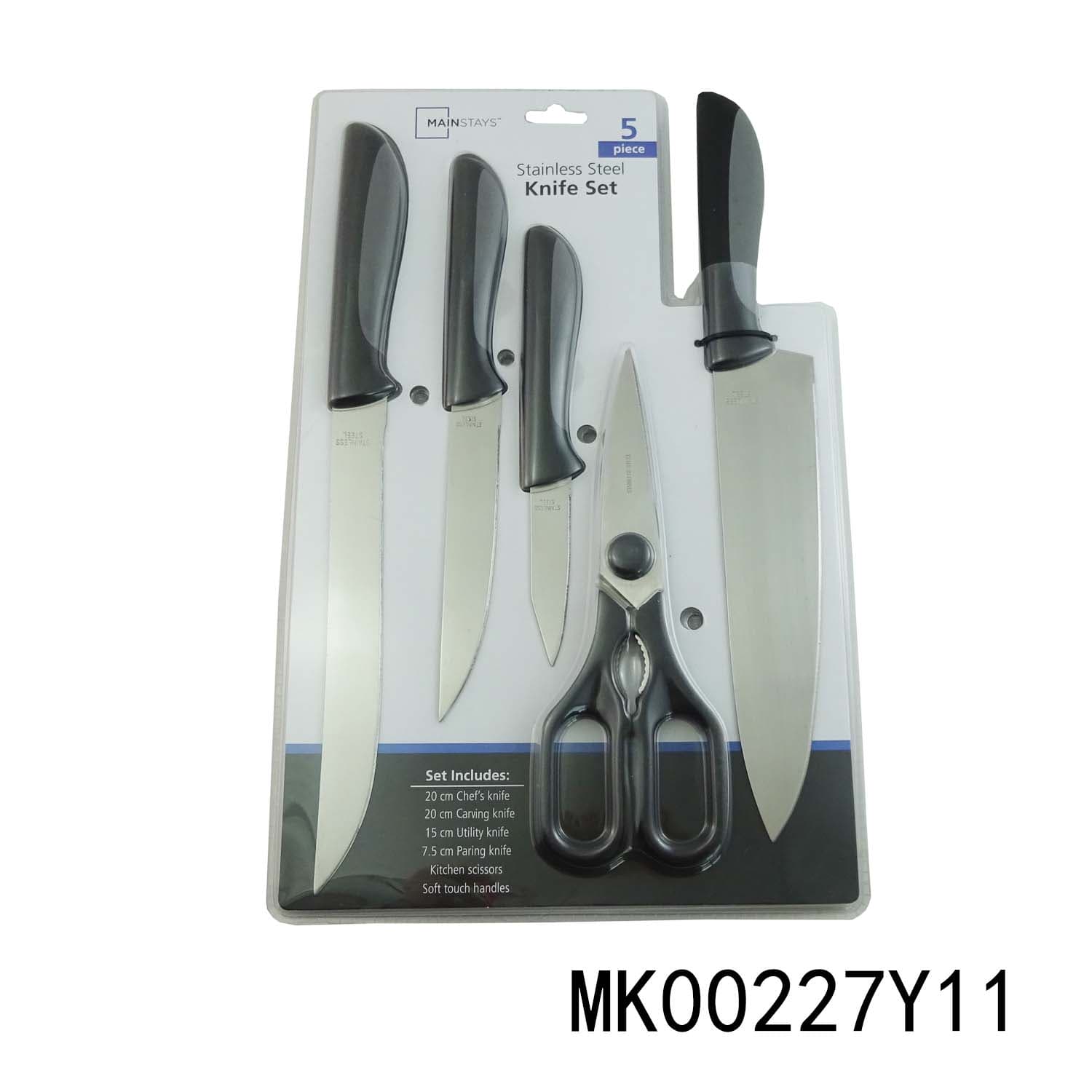 MK00227Y11 5Pcs Kitchen Knife Set With Pp+Tpr Handle