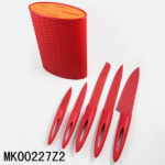 Set Of 5 Non-Stick Coarting Knife With Plastic Stand In Colour Box