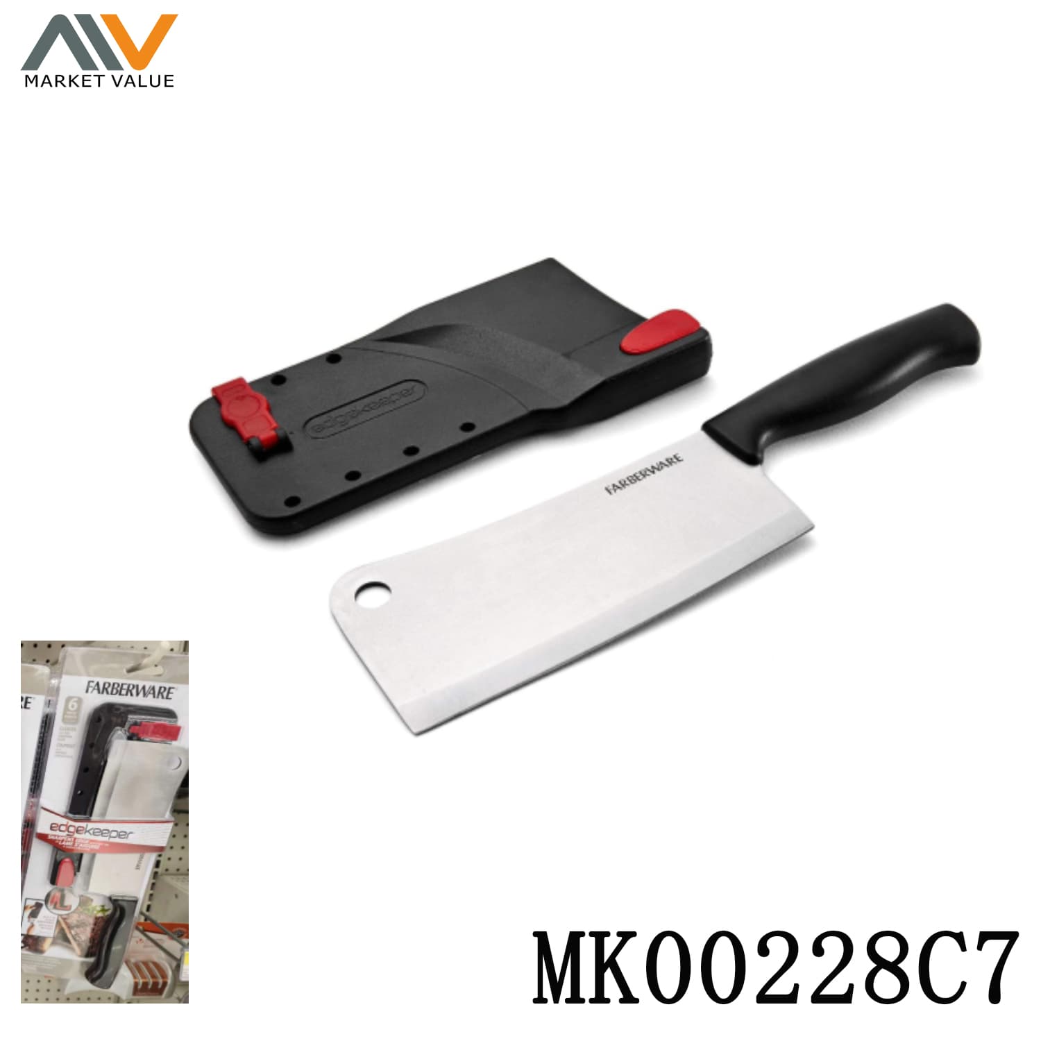 MK00228C7 6Inch Ss Cleaver Knife With Sharener