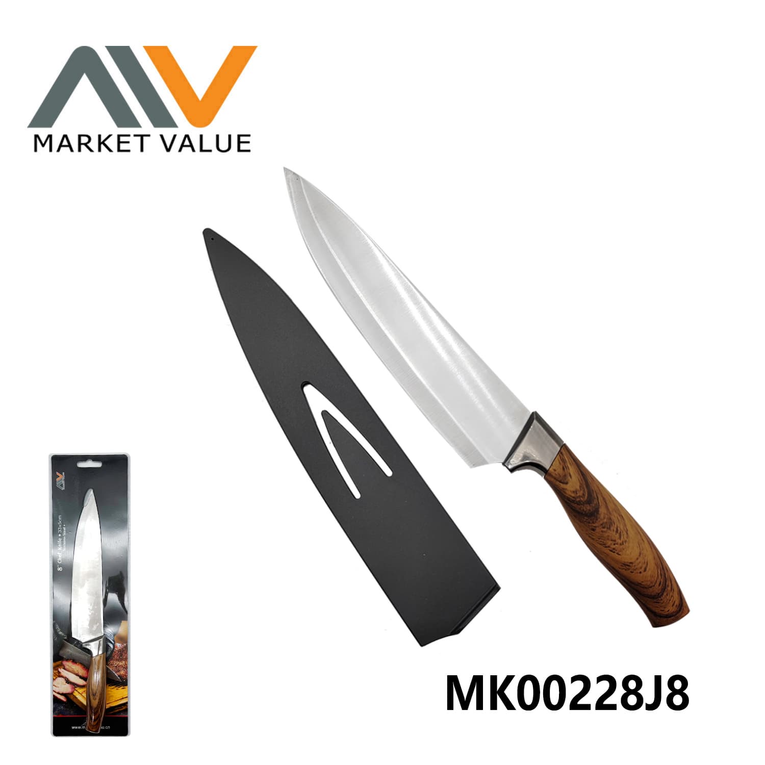 MK00228J8 8" Chef Knife With Coated Kandele